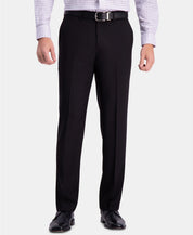 Haggar Mens Straight fit Dress Pants 36 / 34 Black Solid