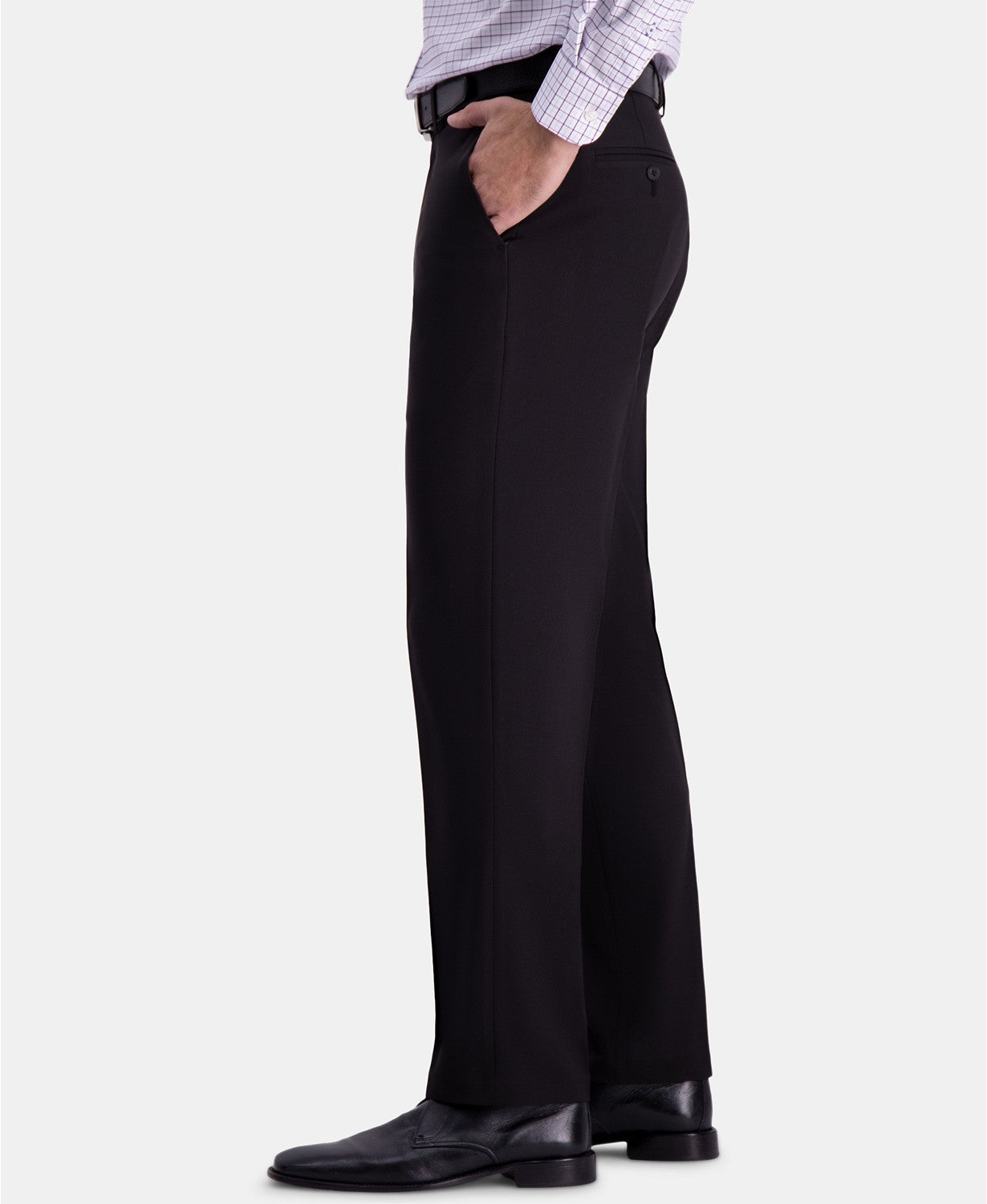 Haggar Mens Straight fit Dress Pants 38 / 34 Black Solid