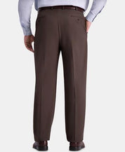 Haggar Men's Big Tall Classic Fit Premium Comfort Pants Dark Chocolate 46 x 32