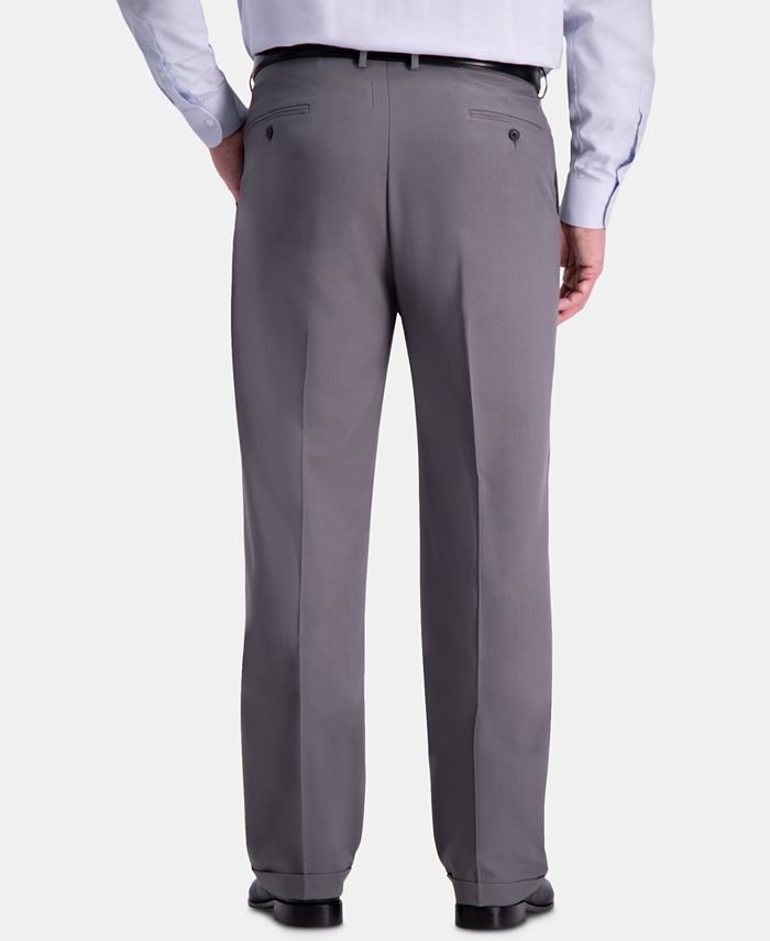 Haggar Big & Tall Premium Mens Stretch Classic Fit Dress Pants Grey 46 x 29