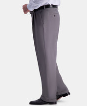 Haggar Mens Classic fit Dress Pants 44 / 30 Charcoal Grey Solid Stretch