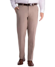 Haggar Mens Slim fit Cotton Dress Pants 38 / 32 Beige Solid