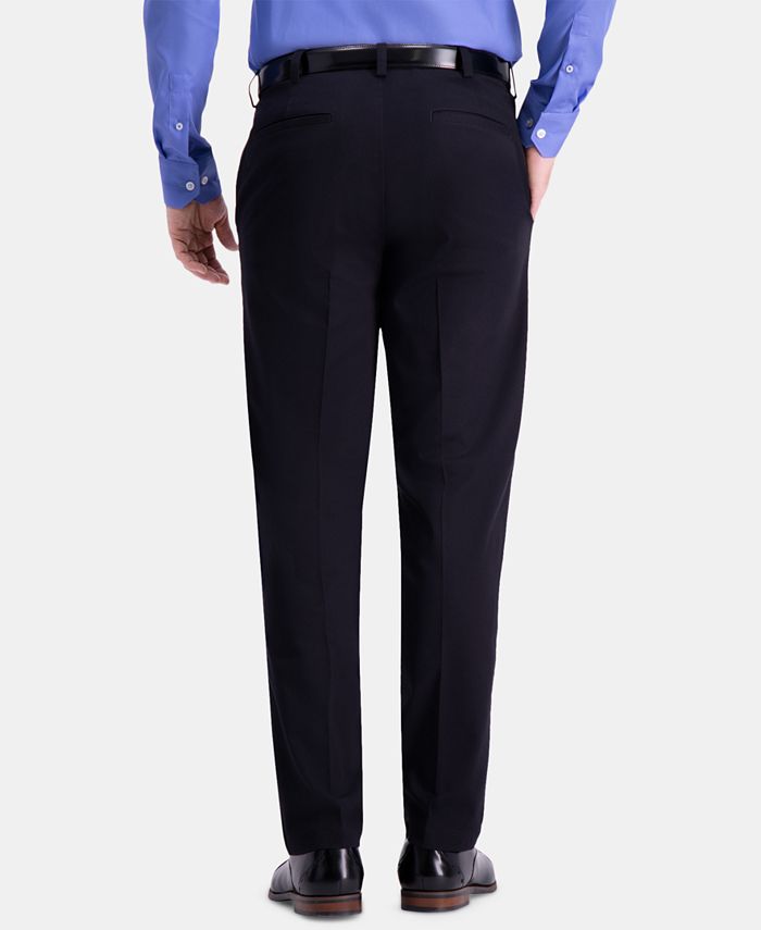 HAGGAR J.M. Men’s Dress Pants 42 x 29 Black Khaki Classic-Fit 2-Way Stretch