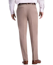Haggar Mens Slim fit Cotton Dress Pants 38 / 32 Beige Solid
