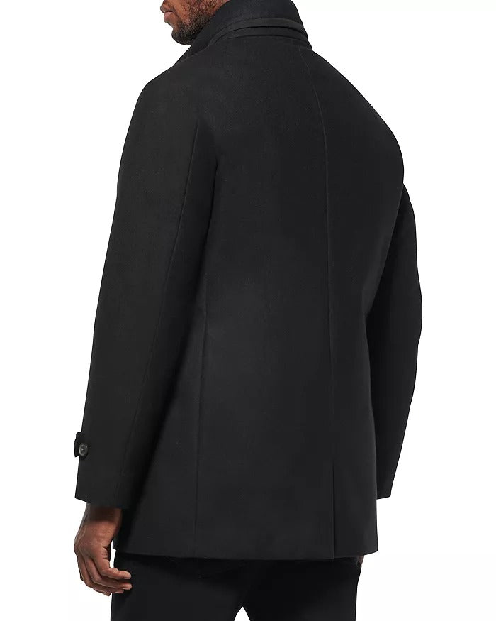 Norwegian Wool Mens Stretch Down Filled Car Coat Size XS Black