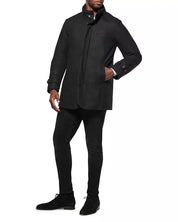 Norwegian Wool Mens Stretch Down Filled Car Coat Size XS Black
