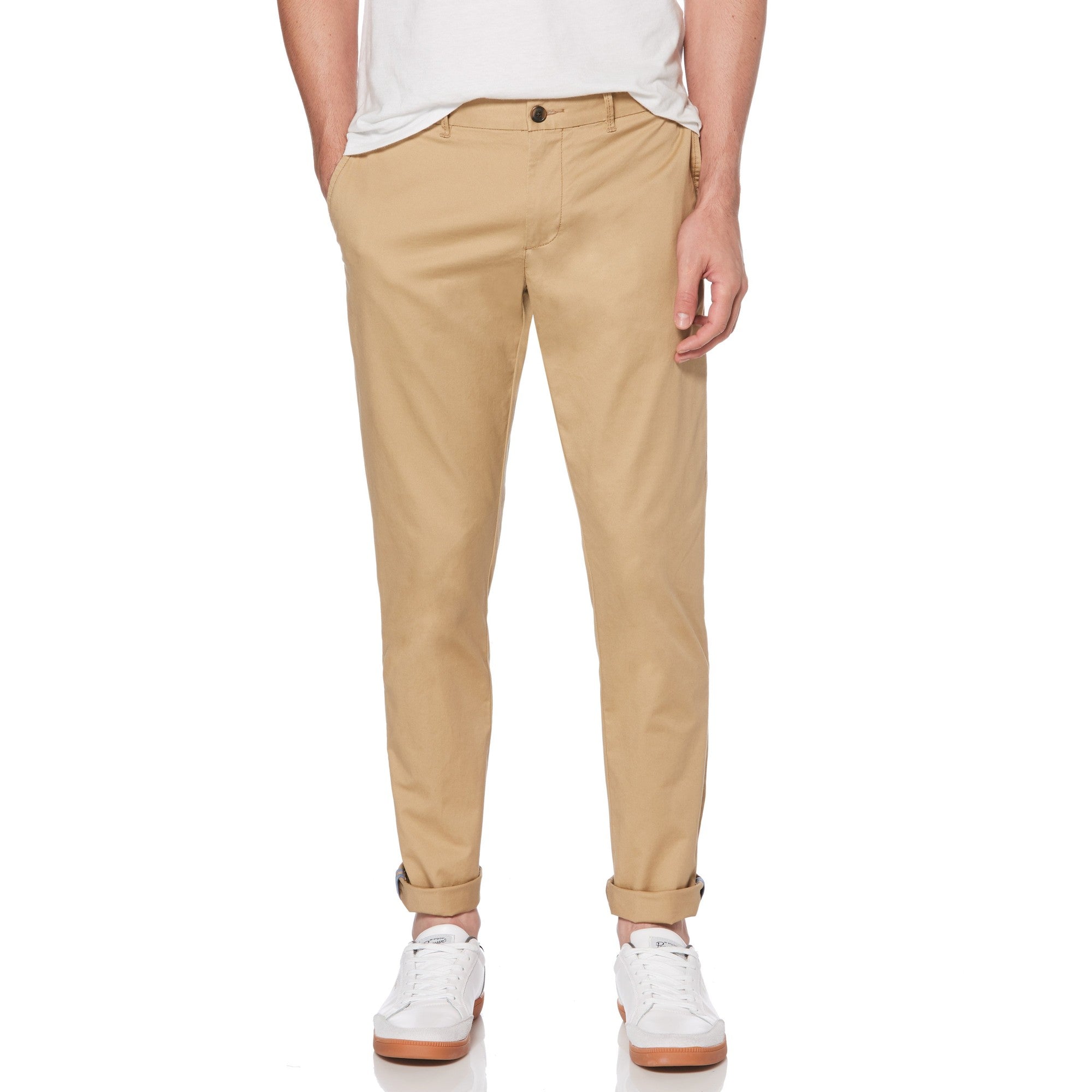 Original Penguin Men's Slim Fit Stretch Twill Casual Pants Beige 34 x 32