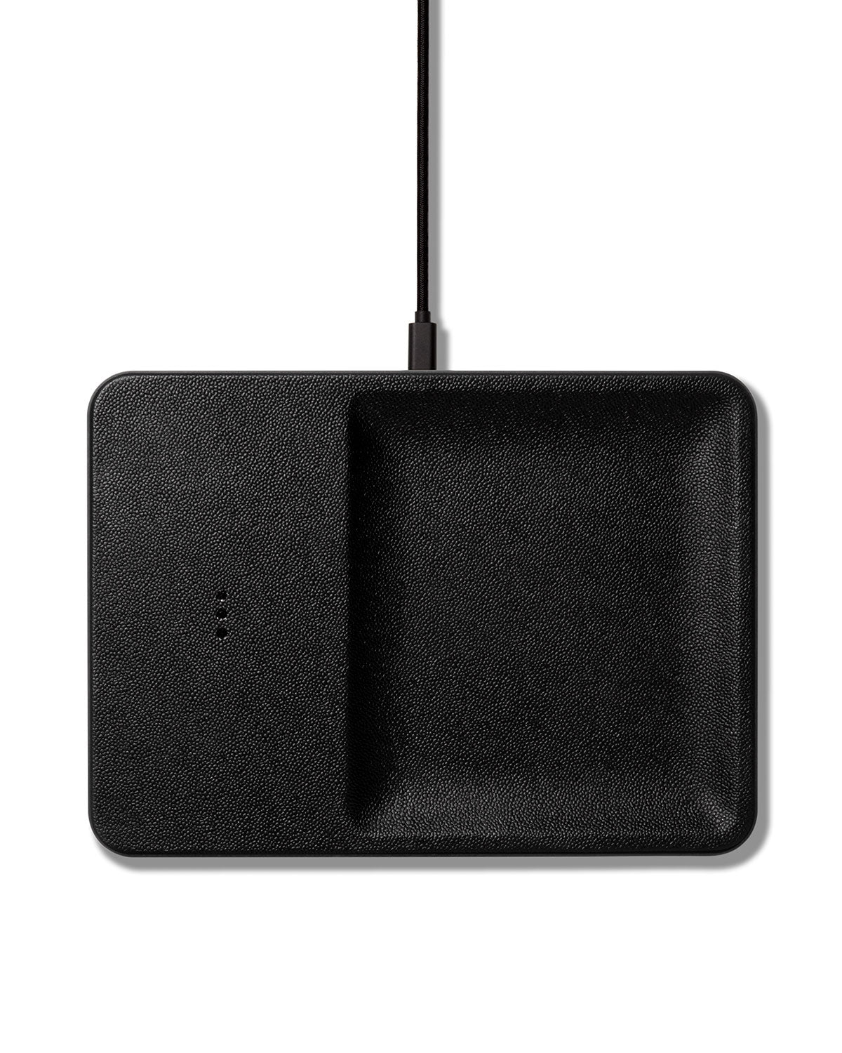 Courant Catch 3 Classic Italian Leather Wireless Charging Station Tray Black