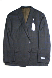 Michael Kors Regular Fit Sport Coat 44R Brown Blue Plaid