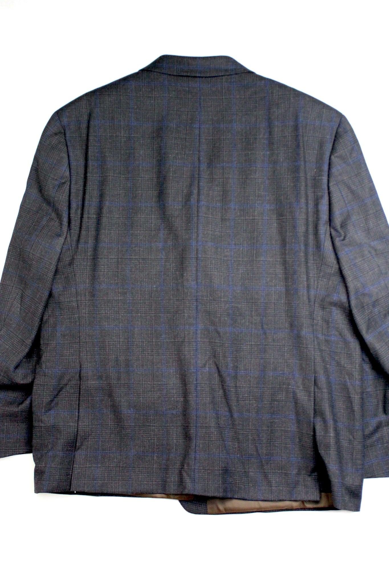 Michael Kors Regular Fit Sport Coat 40L Brown Blue Plaid