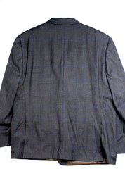 Michael Kors Regular Fit Sport Coat 44R Brown Blue Plaid