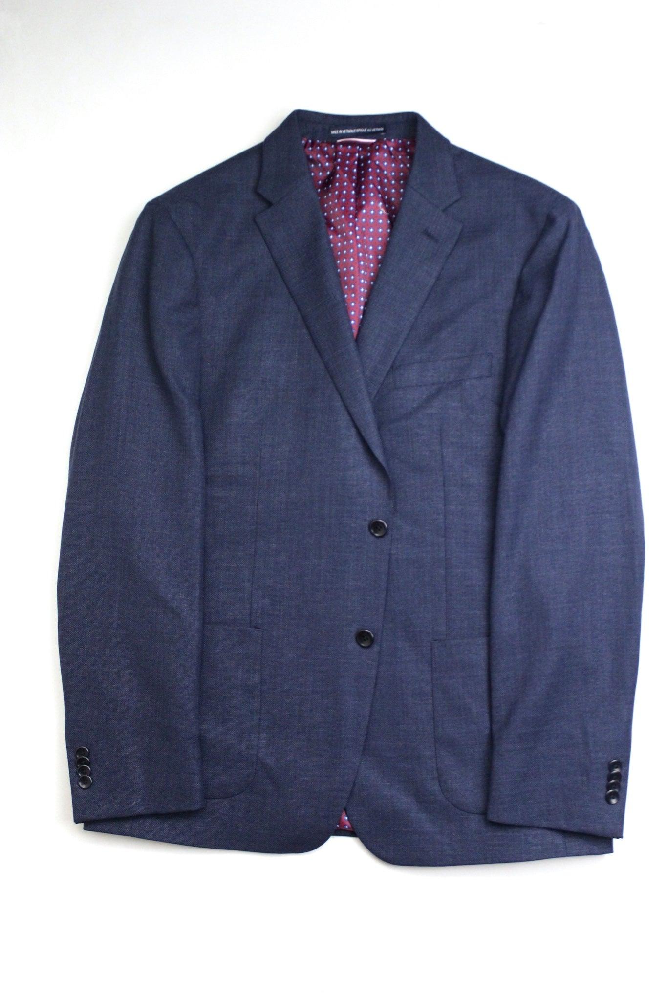 Tommy Hilfiger Modern Fit Textured Wool Sport Coat 44L Blue
