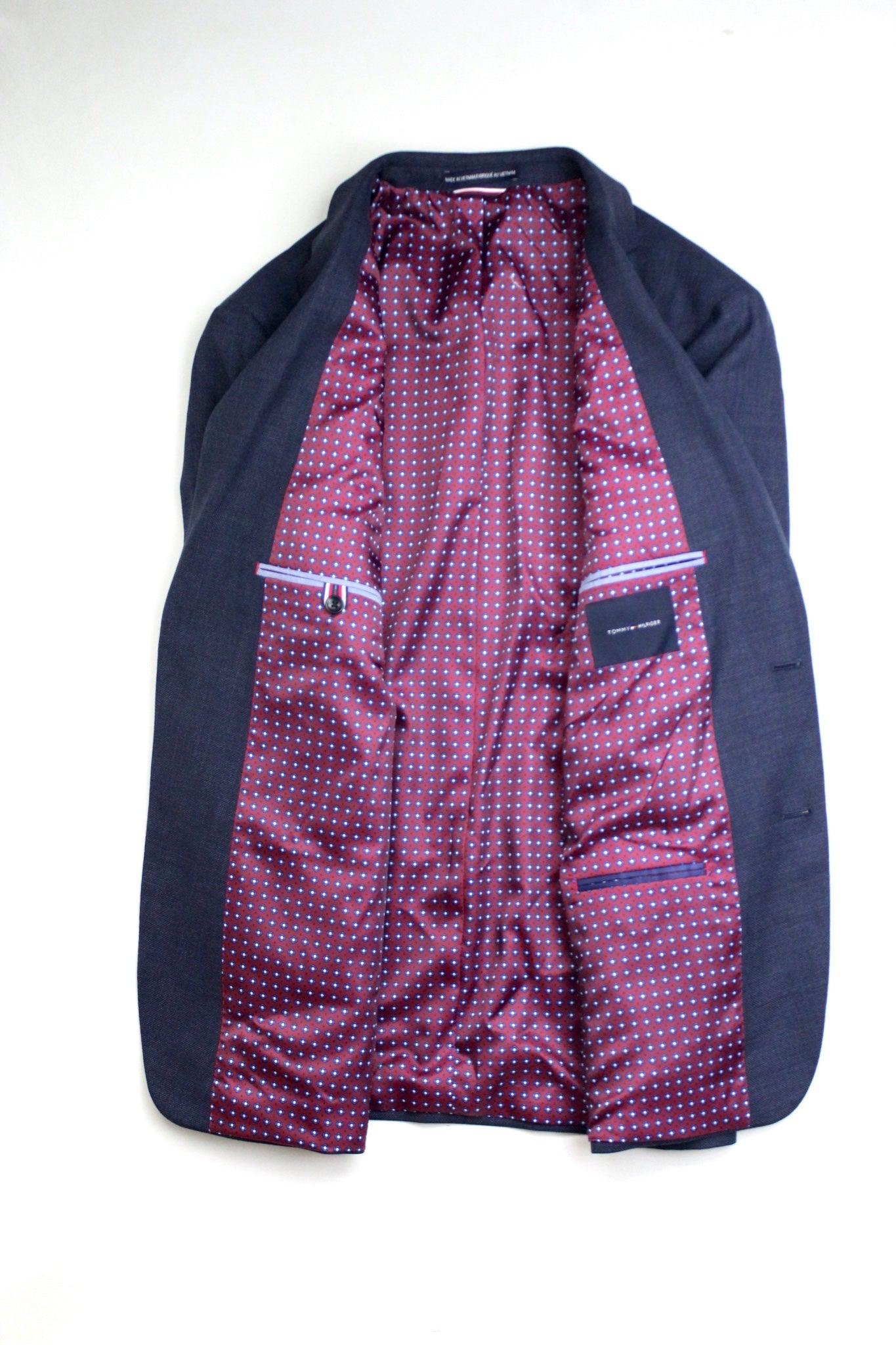 Tommy Hilfiger Modern Fit Textured Wool Sport Coat 44R Blue