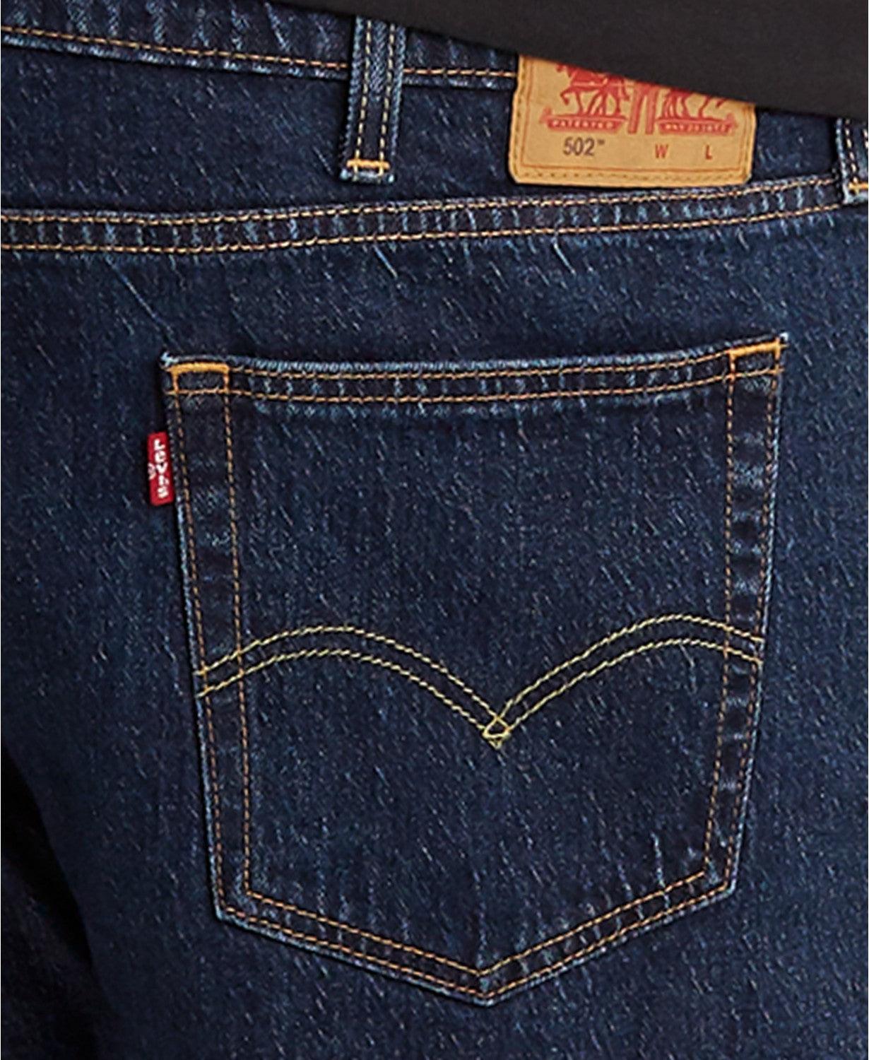 LEVI 502 Mens Big Tall Regular fit Jeans Denim Pants 42 / 36 Blue Solid