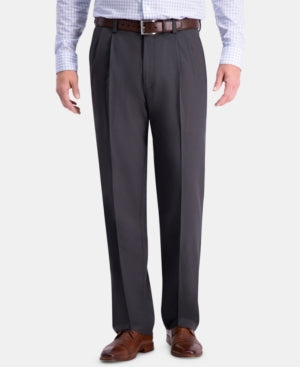 Haggar Mens Cool 18® Pro Heather Classic Fit Pant Grey  36 x 30