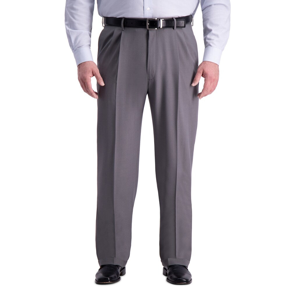 Haggar Mens Big & Tall Premium Comfort Stretch Dress Pants Grey 48 x 34