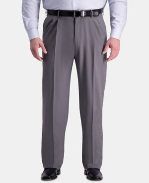 Haggar Mens Big & Tall Comfort Stretch Dress Pants Grey 44 x 32