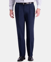 Haggar Mens Classic fit Dress Pants 34 / 30 Blue Solid