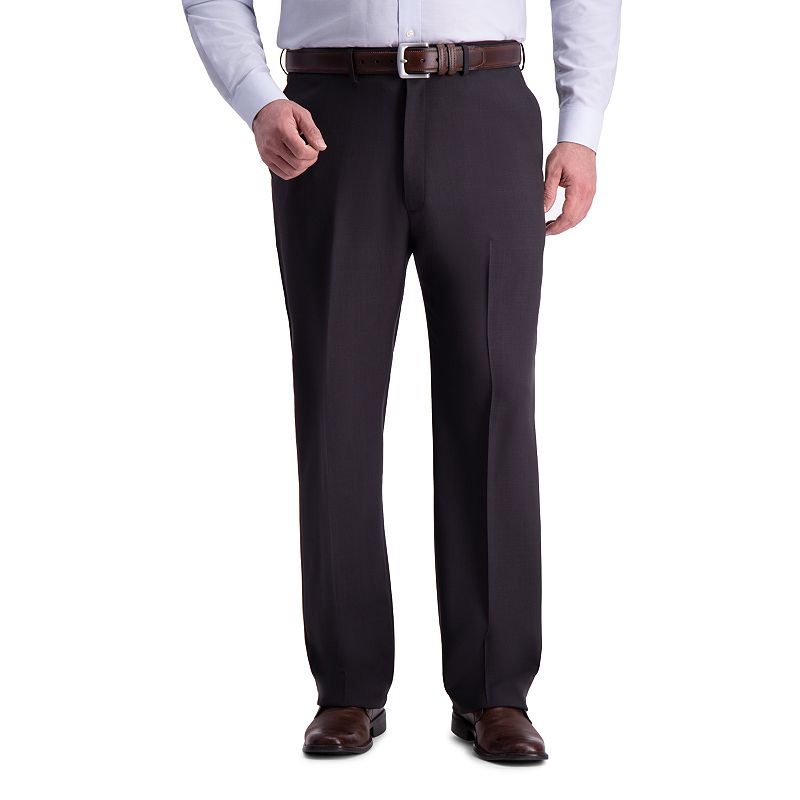 Haggar Mens Classic fit Dress Pants 52 / 34 Grey Solid