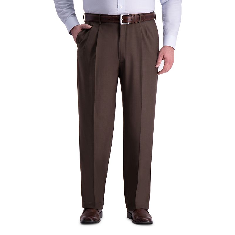 Haggar Men's Big & Tall Comfort Stretch Dress Pants Dark Chocolate 46 x 29