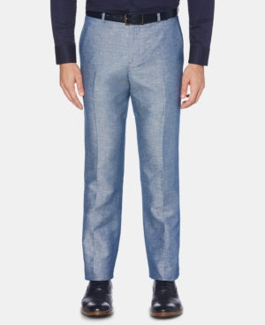Perry Ellis Mens Modern fit Dress Pants 36 / 34 Blue Solid
