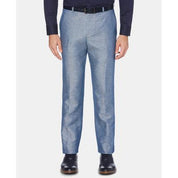 Perry Ellis Mens Modern fit Dress Pants 38 / 32 Blue Solid Linen