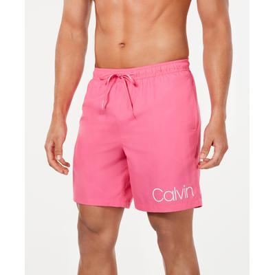 Calvin Klein Mens Regular fit Swim Trunks Swimwear XXL / 7 Inseam Pink Solid