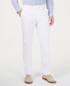 Tommy Hilfiger Men Modern fit Dress Pants 38 / 32 White Solid Stretch