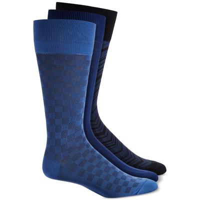 Perry Ellis Men's Socks Microluxe Flat Knit  New Cobalt Blue One Size