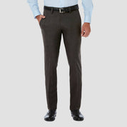 Haggar Mens Slim fit Dress Pants 34 / 29 Grey Solid Stretch