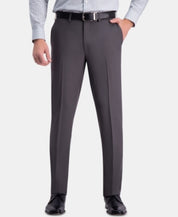 Haggar Mens Slim fit Dress Pants 34 / 30 Charcoal Grey Solid
