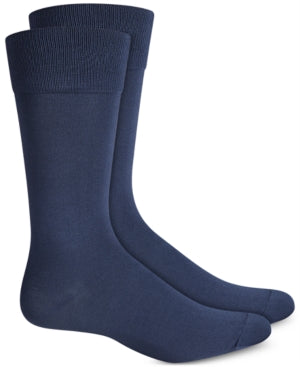 Perry Ellis Men's Socks Microluxe Flat Knit  New Cobalt Blue One Size