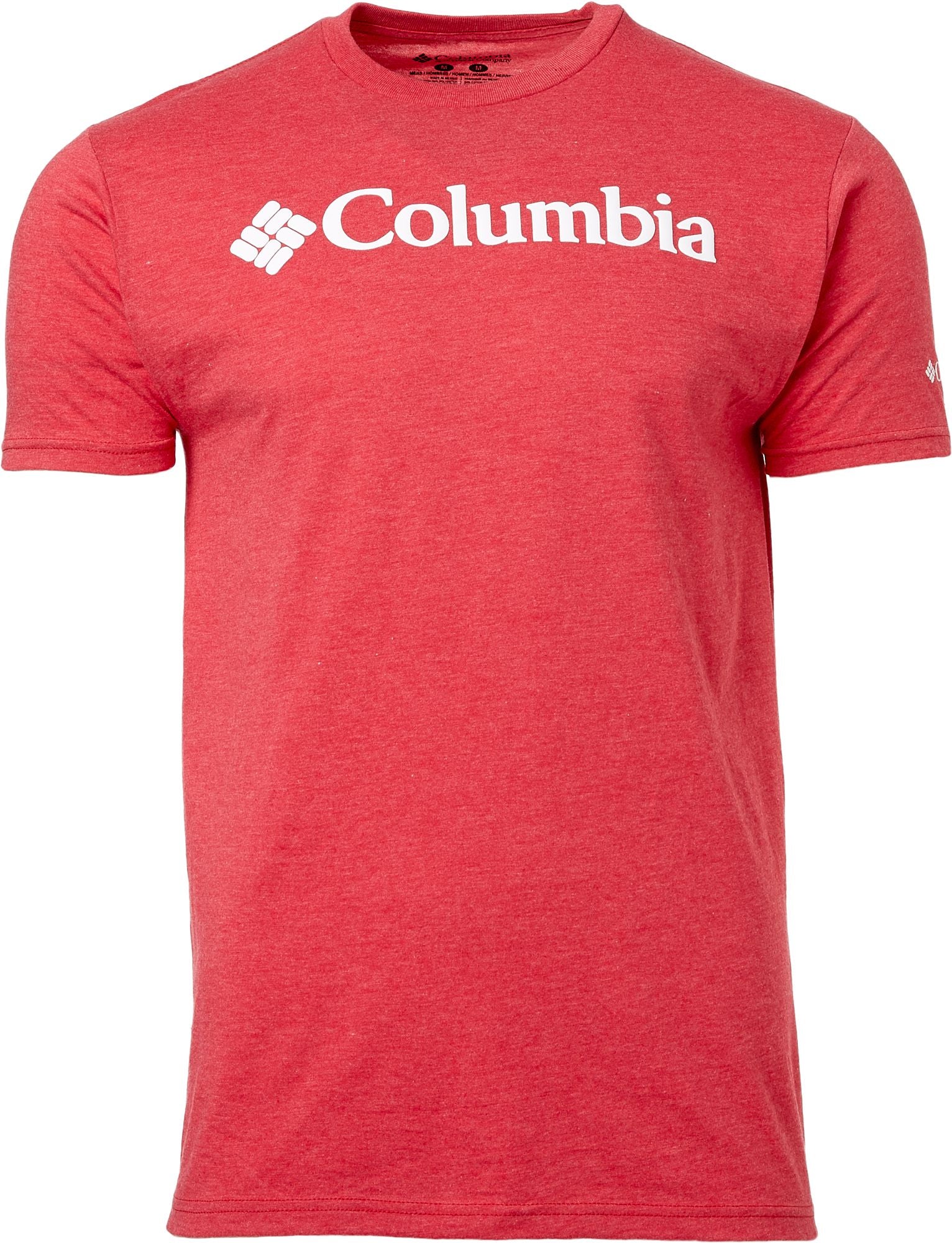Columbia Mens Logo Graphic Short Sleeve T Shirt Lilly Red Heather Small