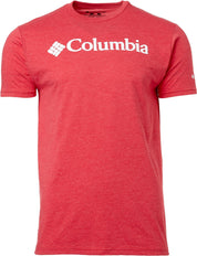 Columbia Mens Logo Graphic Short Sleeve T Shirt Lilly Red Heather Small