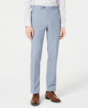 Calvin Klein Mens Slim fit Dress Pants 33 / 30 Powder Blue Solid Stretch