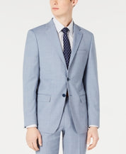Calvin Klein Mens Slim fit Suit Jacket Blazer 44 R Light Blue Solid Stretch Wool