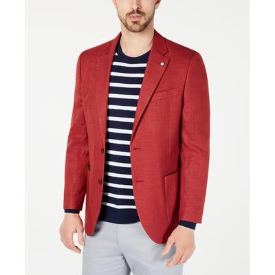 Nautica Mens Modern fit Sport Coat Blazer 42 R Red Solid Stretch