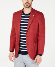Nautica Mens Modern fit Sport Coat Blazer 38 R Red Solid Stretch