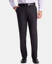 Haggar Mens Straight fit Dress Pants 38 / 34 Black Solid
