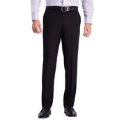 Haggar Mens Straight fit Dress Pants 36 / 29 Black Solid Stretch