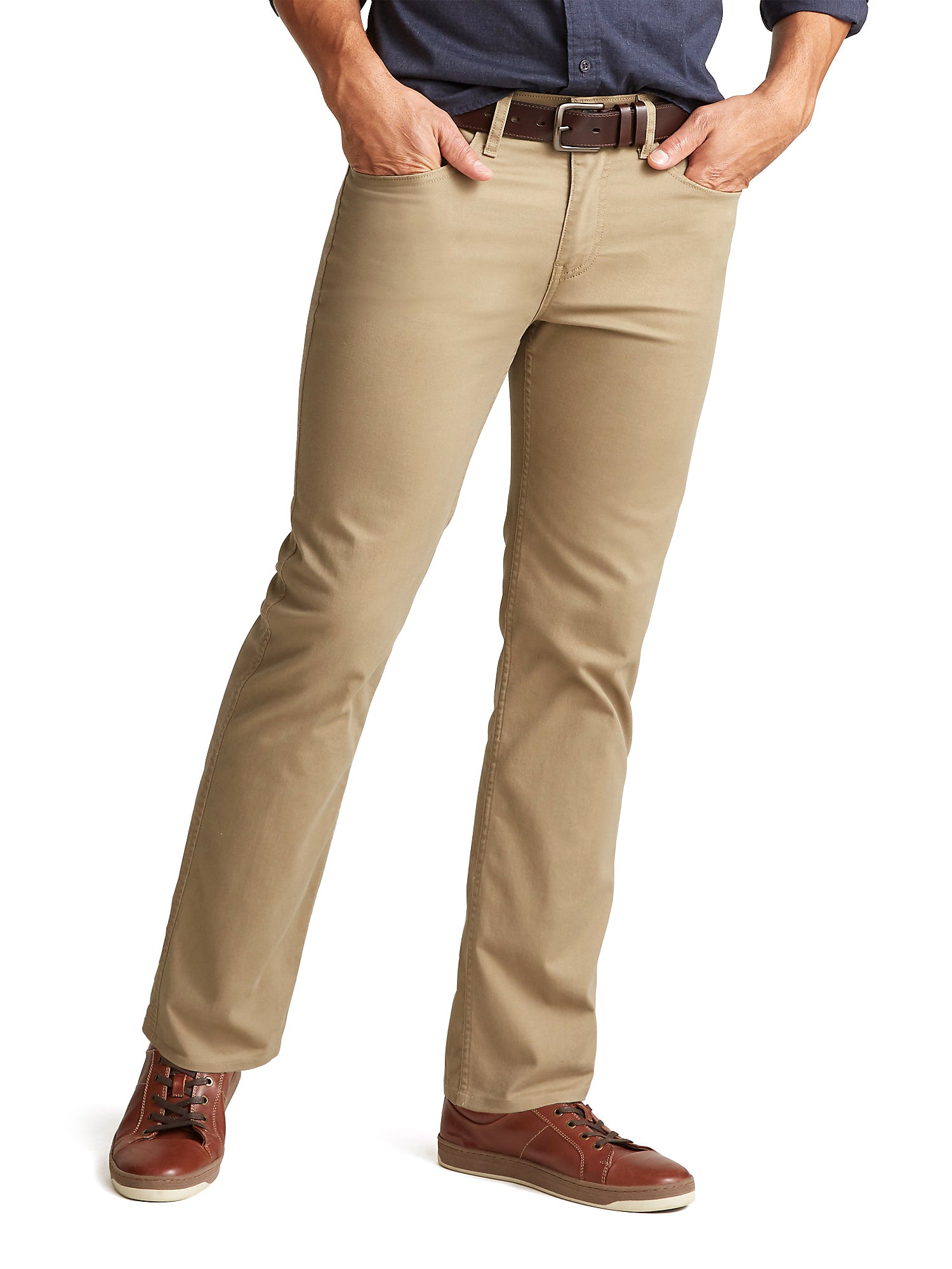 Dockers Mens Straight Fit Jean Cut Khaki Tech Pants Beige 36 x 30