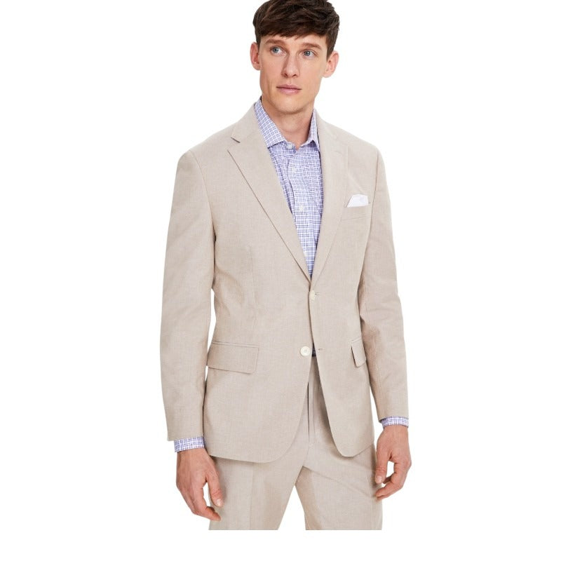 Tommy Hilfiger Mens Modern fit Suit Jacket Blazer 48 R Beige Solid Stretch