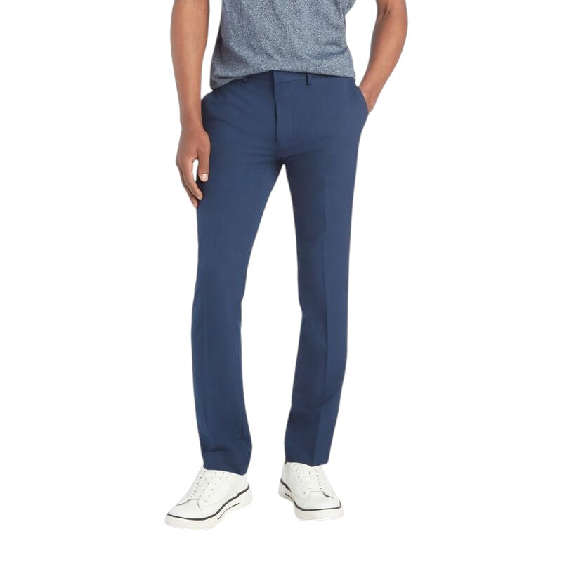 Kenneth Cole Mens Skinny fit Dress Pants 32 / 29 Navy Blue Solid Stretch