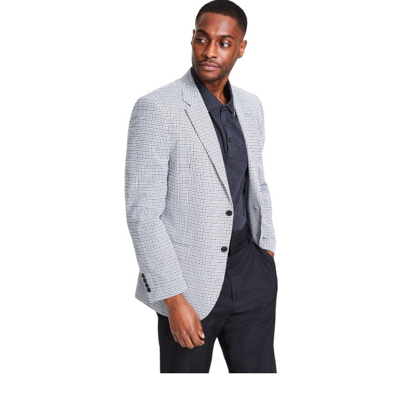 Nautica Mens Modern fit Sport Coat Blazer 40 L Black Solid Stretch