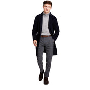 Tommy Hilfiger Mens Classic fit Overcoat Coat 40 L Navy Blue Plaid