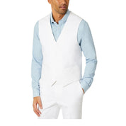 Tommy Hilfiger Mens Modern fit Button-Up Suit Vest Large White Solid Stretch