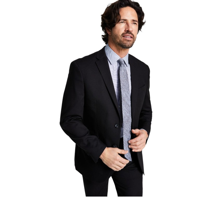 Kenneth Cole Mens Slim fit Suit Jacket Blazer 34 S Navy Blue Solid Stretch