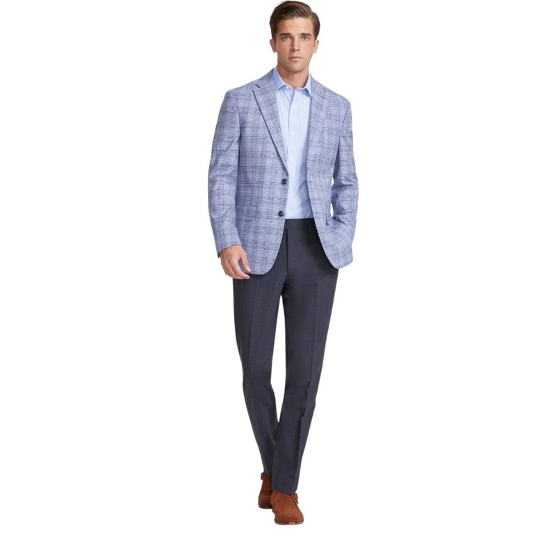 Tommy Hilfiger Mens Modern fit Sport Coat Blazer 44 L Light Blue Plaid