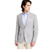 Tommy Hilfiger Mens Modern fit Sport Coat Blazer 46 L Light Grey Plaid Stretch