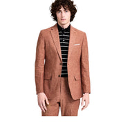 Tommy Hilfiger Mens Modern fit Suit Jacket Blazer 40 L Brown Solid Linen